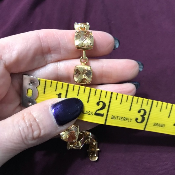 Gold plated sterling silver amber CZ bracelet - Picture 5 of 7